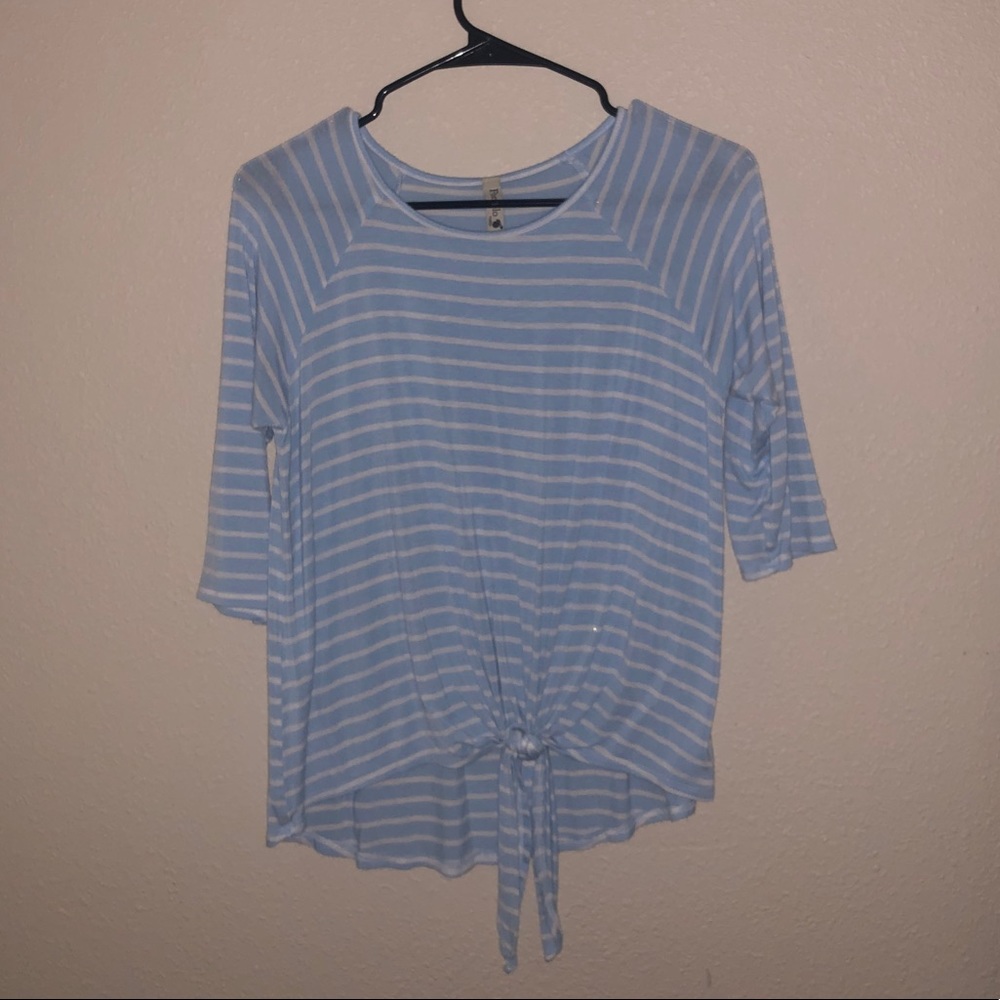 blue and white striped shirt